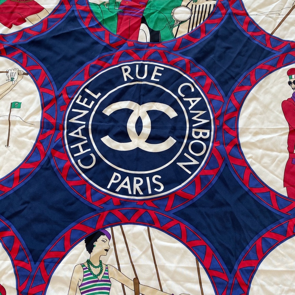 Vintage Chanel silk scarf bergdorf goodman